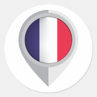 Frankreich Button Location Flag Runder Aufkleber