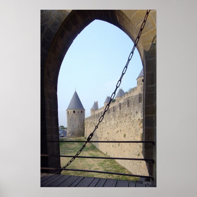 Frankreich - Carcassonne - Gateway-Brücke Poster (Vorne)