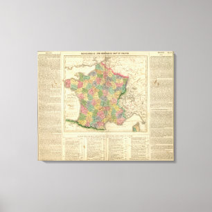 Frankreich-Chronologie-Karte Leinwanddruck