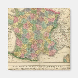 Frankreich Chronologie Karte Magnet