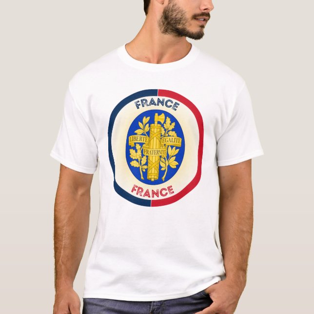 Frankreich Coat of Arms Circle Shape T-Shirt (Vorderseite)