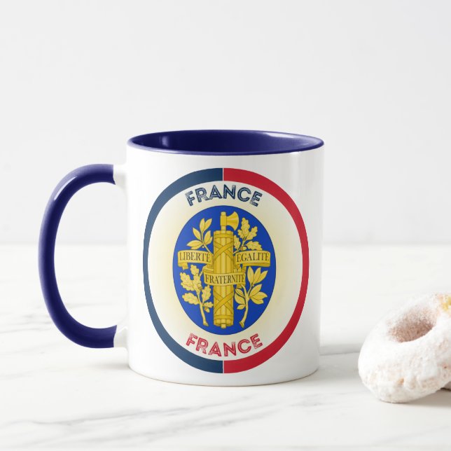Frankreich Coat of Arms Circle Shape Tasse (Mit Donut)