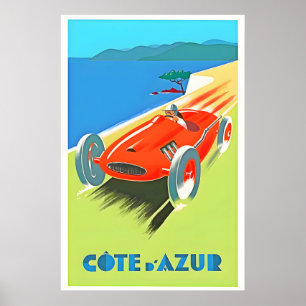 Frankreich-Côte d'Azur-Reiseposter Poster