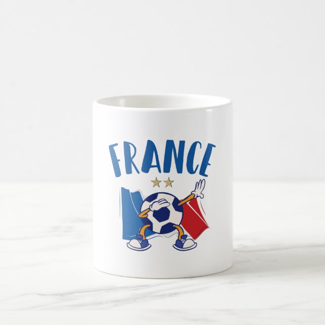 Frankreich Dabbing Fußball-Flagge 2 Sterne Kaffeetasse (Mittel)