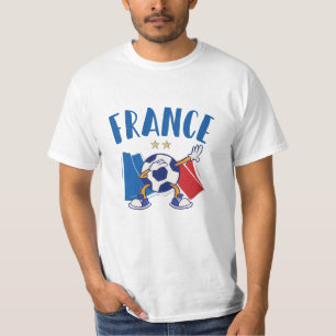 Frankreich Dabbing Fußball-Flagge 2 Sterne T-Shirt