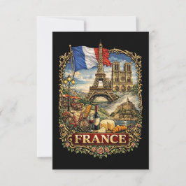 Frankreich Dankeskarte