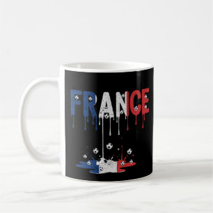 Frankreich Dripping Flag Football Kaffeetasse