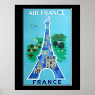 Frankreich Eifelturm Reise Vintage Poster französi