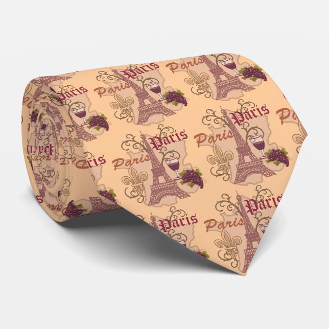Frankreich Eiffelturm Krawatte (Gerollt)