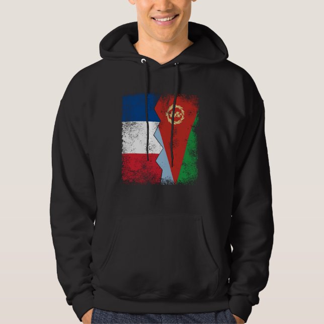 Frankreich Eritrea Flaggen Halberitreer Französisc Hoodie (Vorderseite)