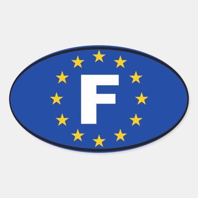 Frankreich - Europäische Gewerkschaft Ovaler Aufkleber (Vorderseite)