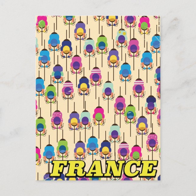 Frankreich - Fahrradplakat Postkarte (Vorderseite)