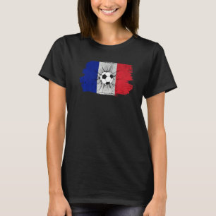 Frankreich Flag Fußball Fußball Französischer Fußb T-Shirt