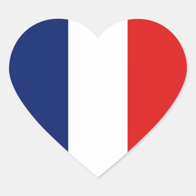 Frankreich Flag Heftsticker Herz-Aufkleber (Vorderseite)