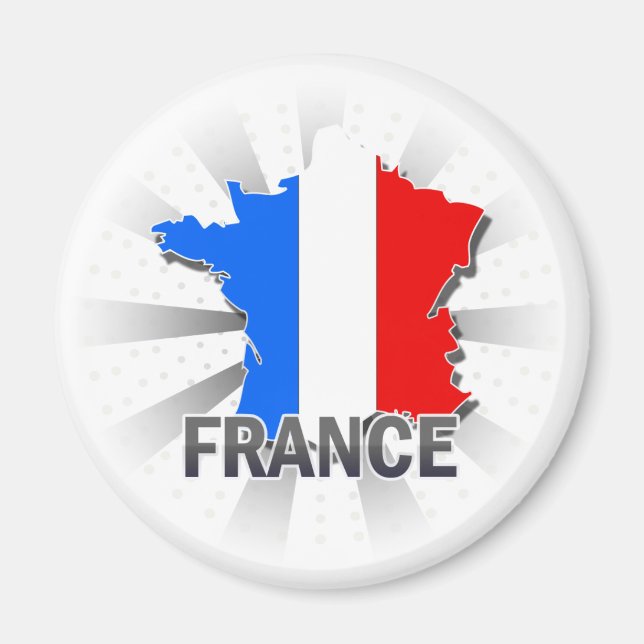 Frankreich Flag Map 2.0 Magnet (Vorne)