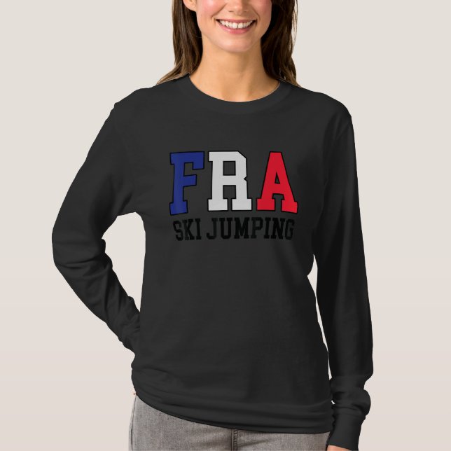 Frankreich Flag Ski Jumper Französisch Fra Ski Jum T-Shirt (Vorderseite)