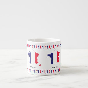 Frankreich Flagge auf Karte Souvenir Design Espressotasse