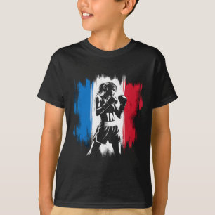 Frankreich Flagge Boxer - Weibliches Kickboxen  T-Shirt