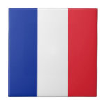 Frankreich-Flagge Fliese<br><div class="desc">Die französische Flagge ist eine senkrechte Trikolore. Die verwendeten Farben in der Flagge sind blau,  rot und weiß. Der Anteil der französischen Flagge beträgt 2:3. Die Flagge Frankreichs wurde 1830 adoptiert. Die erste Verwendung der aktuellen Flaggengestaltung erfolgte 1794. Die letzte Änderung an der aktuellen französischen Flagge wurde 1830 vorgenommen.</div>