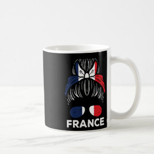 Frankreich-Flagge Französisches Mädchen Haarknoten Kaffeetasse
