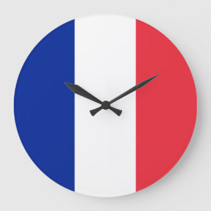 Frankreich-Flagge Große Wanduhr
