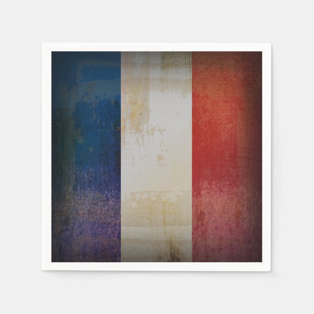 Frankreich-Flagge in Not Serviette (Vorderseite)
