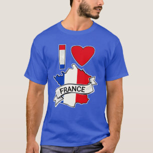 Frankreich - Flagge - Karte T-Shirt