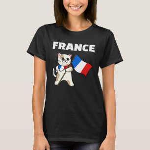 Frankreich-Flagge-Katze-französische-Farben-Kätzch T-Shirt