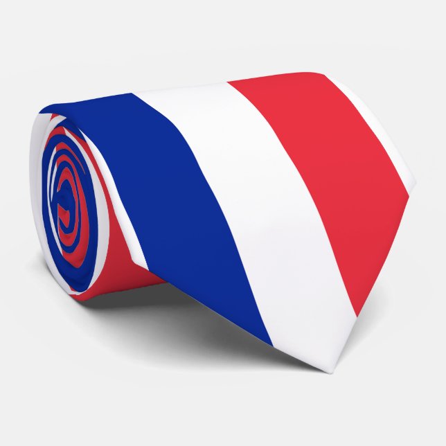 Frankreich-Flagge Krawatte (Gerollt)