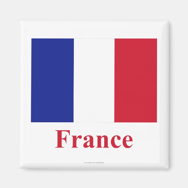 Frankreich - Flagge mit Name Magnet (Vorne)