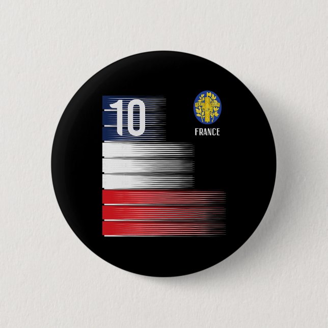 Frankreich-Flagge Nummer 10 Französische Fußball-M Button (Vorderseite)