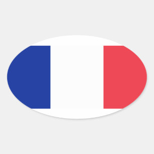 Frankreich Flagge Ovaler Aufkleber
