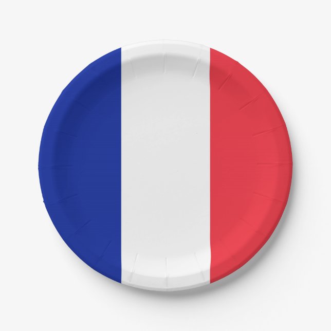 Frankreich-Flagge Pappteller (Vorderseite)