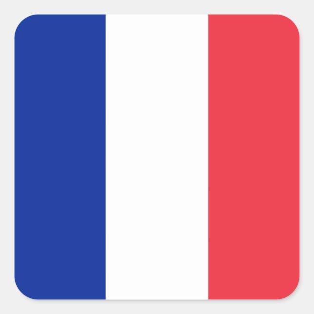 Frankreich-Flagge Quadratischer Aufkleber (Vorderseite)