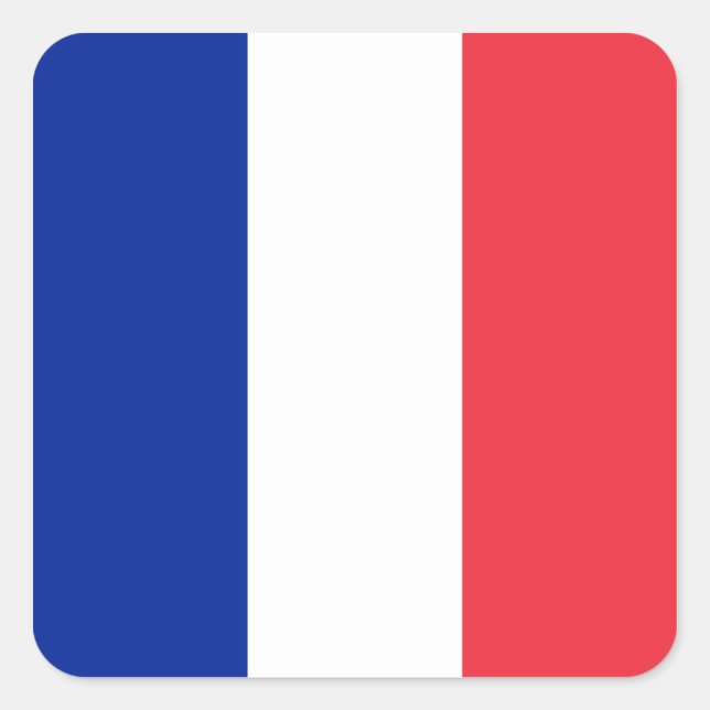 Frankreich-Flagge Quadratischer Aufkleber (Vorderseite)