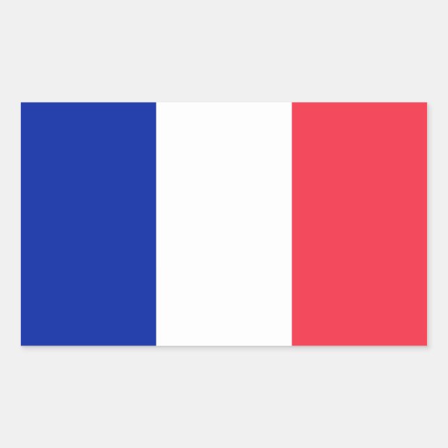 Frankreich-Flagge Rechteckiger Aufkleber (Vorderseite)