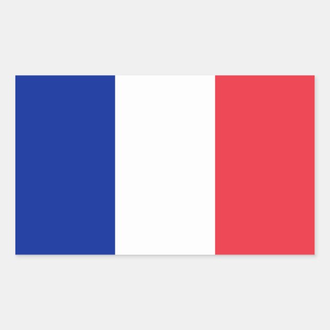 Frankreich-Flagge Rechteckiger Aufkleber (Vorderseite)