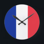 Frankreich-Flagge Runde Wanduhr<br><div class="desc">Frankreich-Flagge</div>