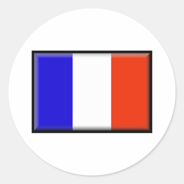 Frankreich-Flagge Runder Aufkleber (Vorderseite)