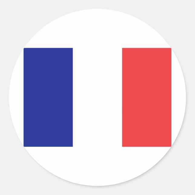 Frankreich-Flagge Runder Aufkleber (Vorderseite)