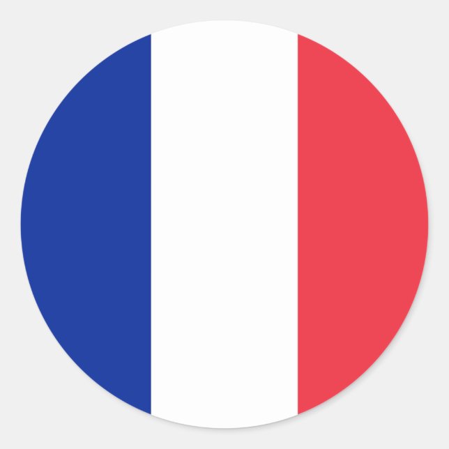 Frankreich-Flagge Runder Aufkleber (Vorderseite)
