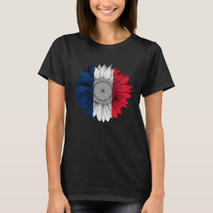 Frankreich Flagge Sonnenblumen Französisch Roots P T-Shirt