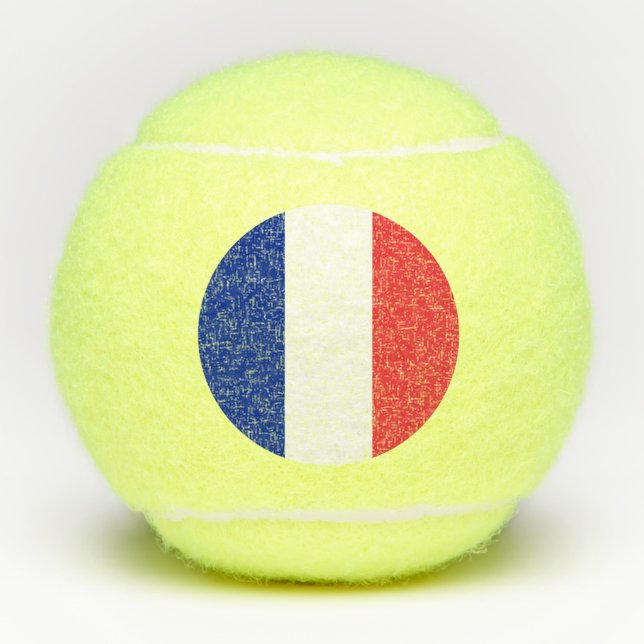 Frankreich-Flagge Tennisbälle (Vorderseite)