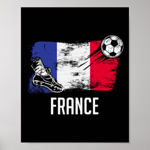 Frankreich-Flagge-Trikot Französisches Fußballteam Poster