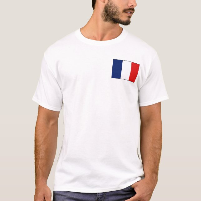 Frankreich-Flagge und Karten-T - Shirt (Vorderseite)