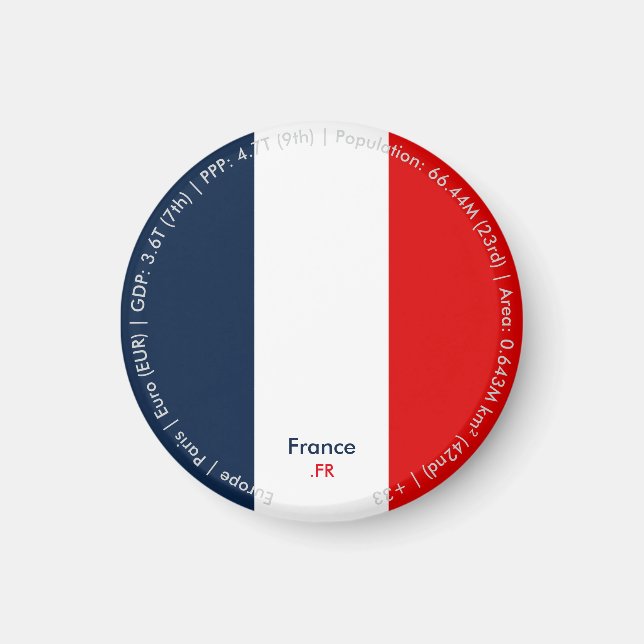 Frankreich-Flaggen-Magnet Magnet (Vorne)