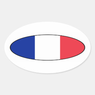 Frankreich-Flaggen-Oval-Aufkleber Ovaler Aufkleber