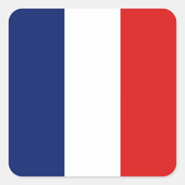 Frankreich Flaggenaufkleber Quadratischer Aufkleber (Vorderseite)