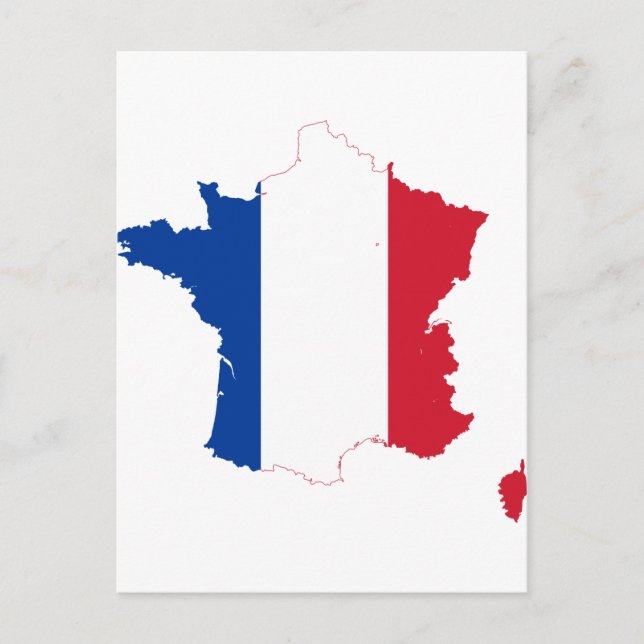 Frankreich Flaggenkarte FR Postkarte (Vorderseite)