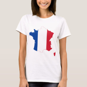 Frankreich-Flaggenkarte Franc T-Shirt